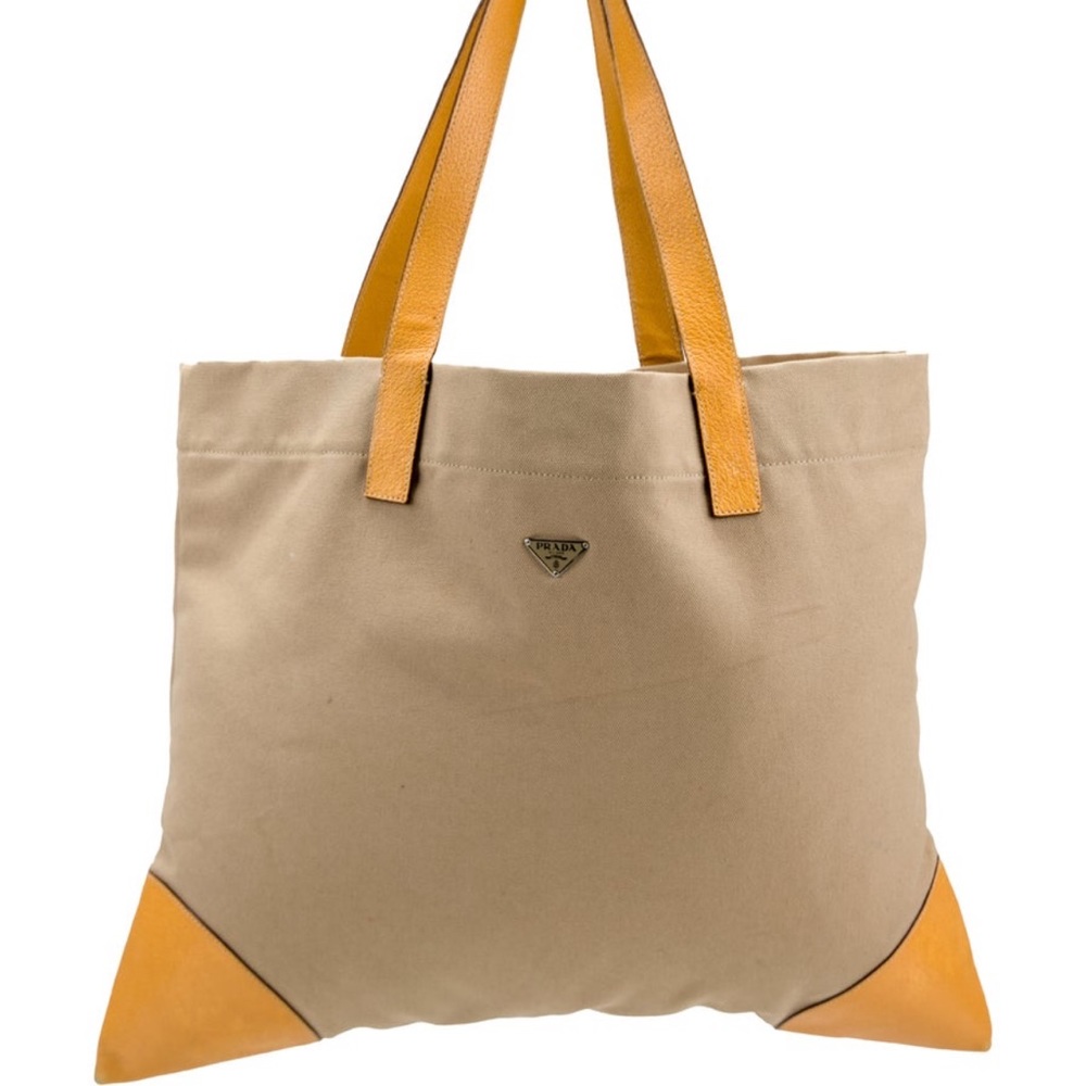 Prada Cinghale Trimmed Canapa Tote